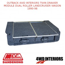 OUTBACK 4WD INTERIORS TWIN DRAWER MODULE DUAL ROLLER LANDCRUISER WAGON 1990-98